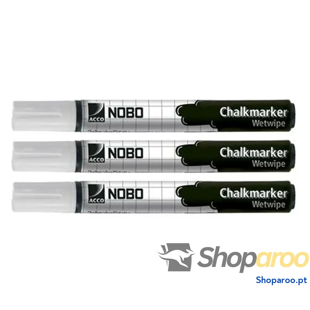 Marcadores de giz líquido Nobo Branco (3 Peças)