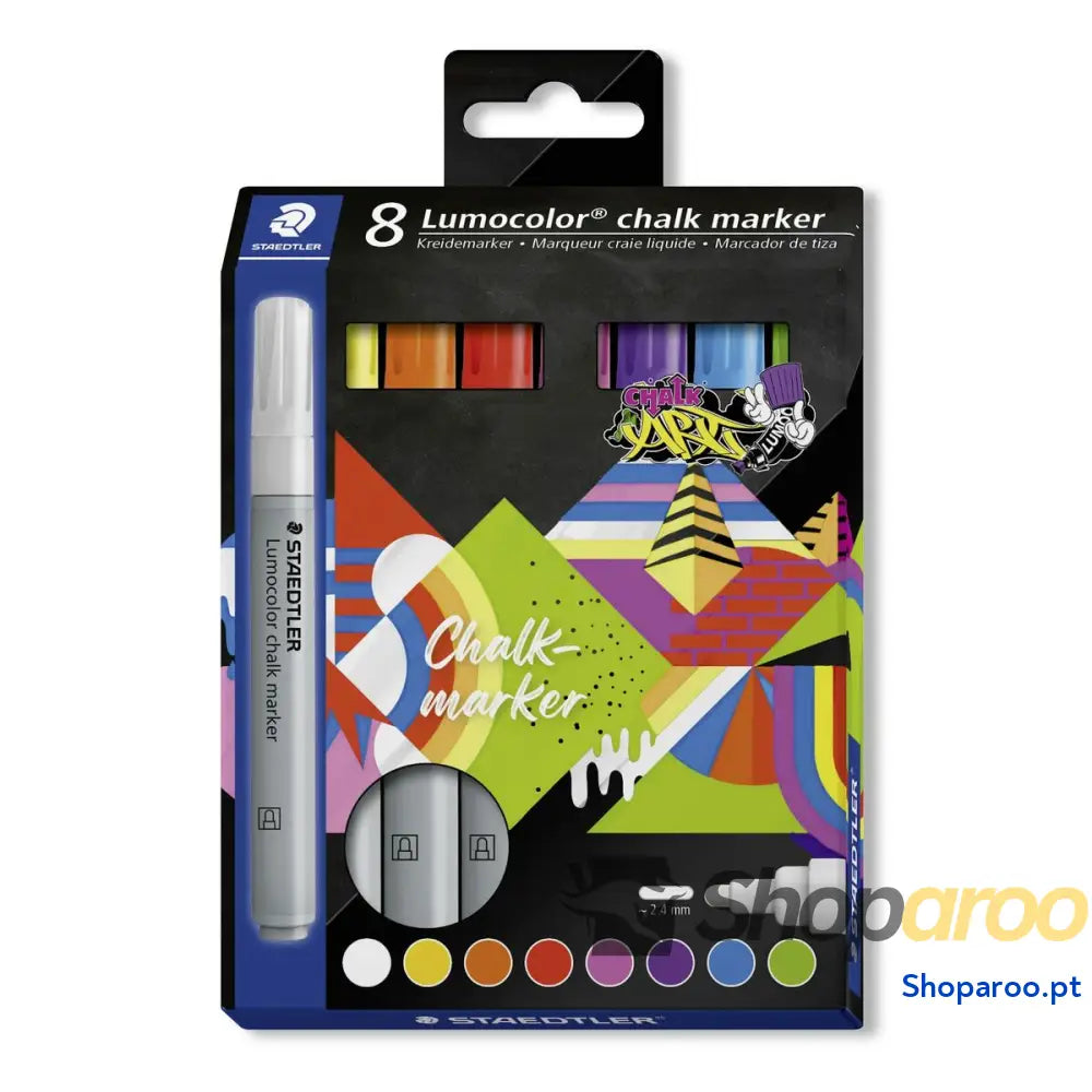 Marcadores de giz líquido Staedtler Lumocolor 344 8 Peças