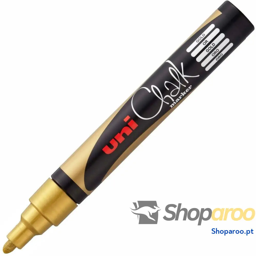 Marcadores de giz líquido Uni-Ball PWE-5M Dourado (6 Peças)