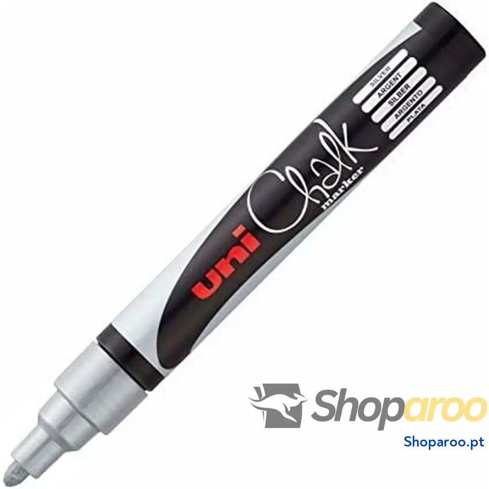 Marcadores de giz líquido Uni-Ball PWE-5M Prateado (6 Peças)