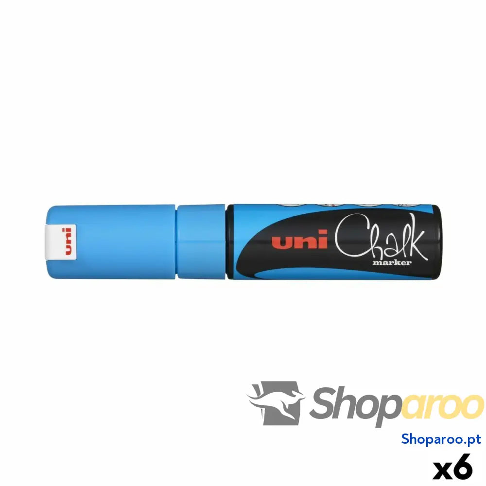 Marcadores de giz líquido Uni-Ball PWE-8K Azul Azul Claro (6 Peças) (6 Unidades)