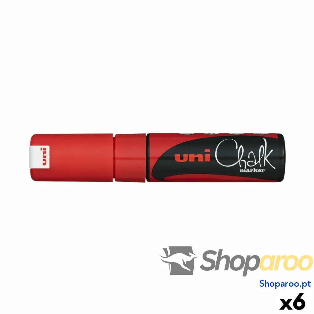 Marcadores de giz líquido Uni-Ball PWE-8K Vermelho (6 Peças) (6 Unidades)