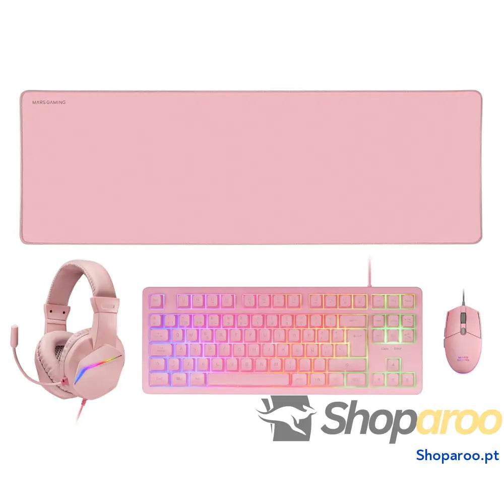 Mars Gaming MCPX Combo 3 em 1 com teclado H Mech iluminado rato ultraleve 10000 dpi software e tapete XXL compatível PC