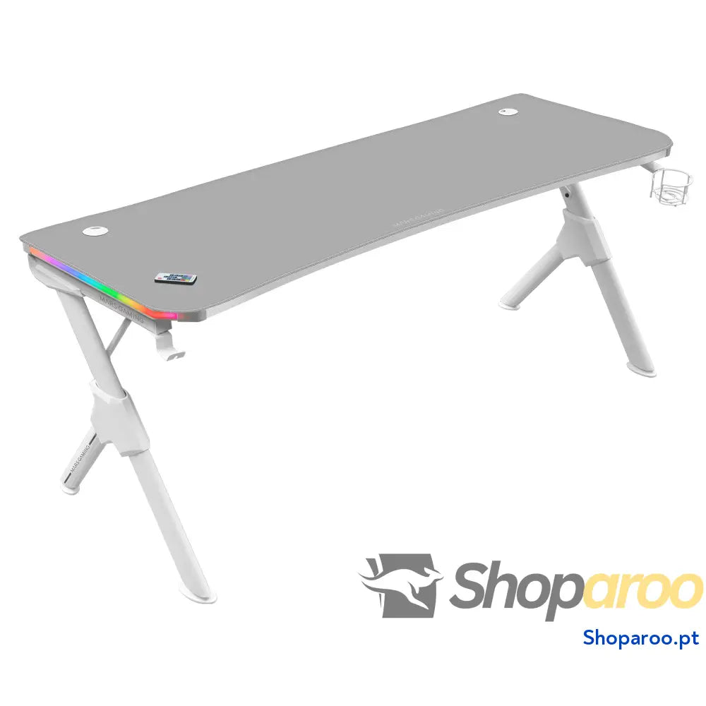 Mars Gaming MGD X160RGB Mesa de jogos ergonómica iluminação ARGB com comando fibra carbono tapete XXL suporte