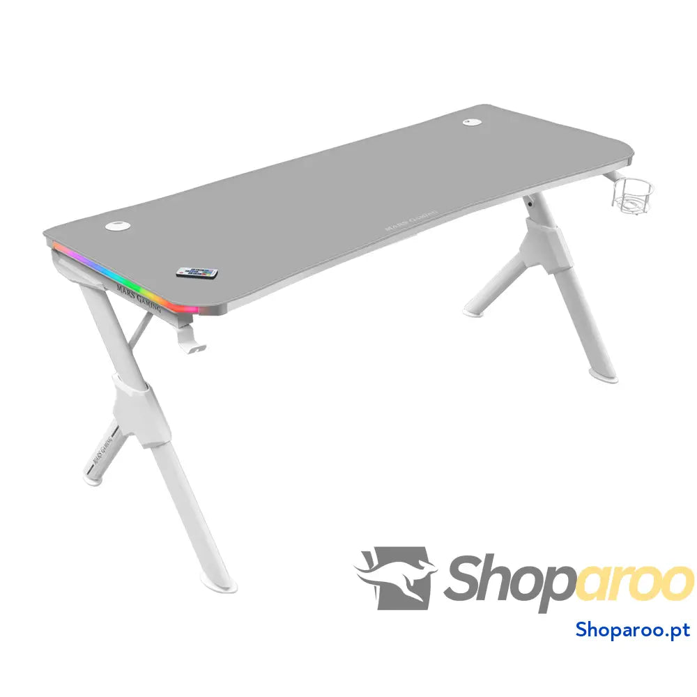 Mars Gaming MGD X160RGB Mesa de jogos ergonómica iluminação ARGB com comando fibra carbono tapete XXL suporte