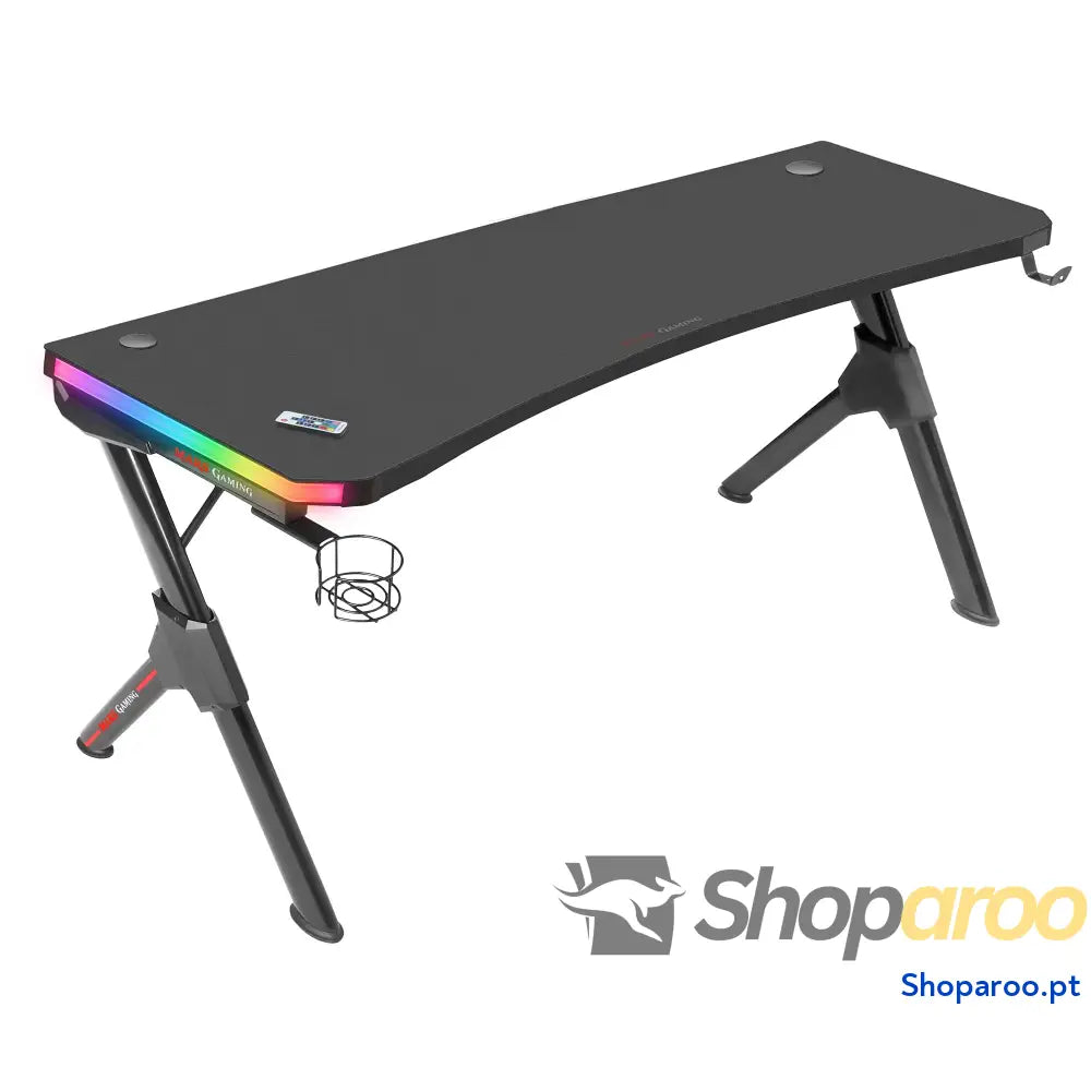 Mars Gaming MGD X160RGB Mesa de jogos ergonómica iluminação ARGB com comando fibra carbono tapete XXL suporte