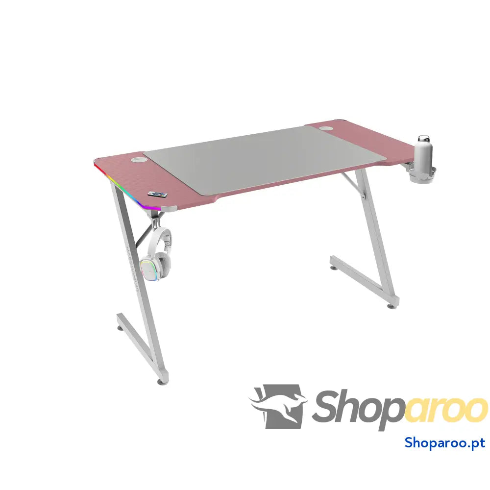 Mars Gaming MGD X160RGB Mesa de jogos ergonómica iluminação ARGB com comando fibra carbono tapete XXL suporte