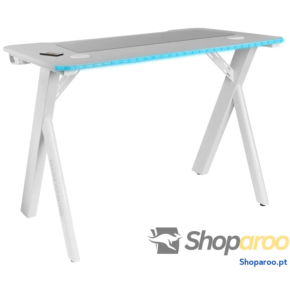 Mars Gaming MGD X160RGB Mesa de jogos ergonómica iluminação ARGB com comando fibra carbono tapete XXL suporte