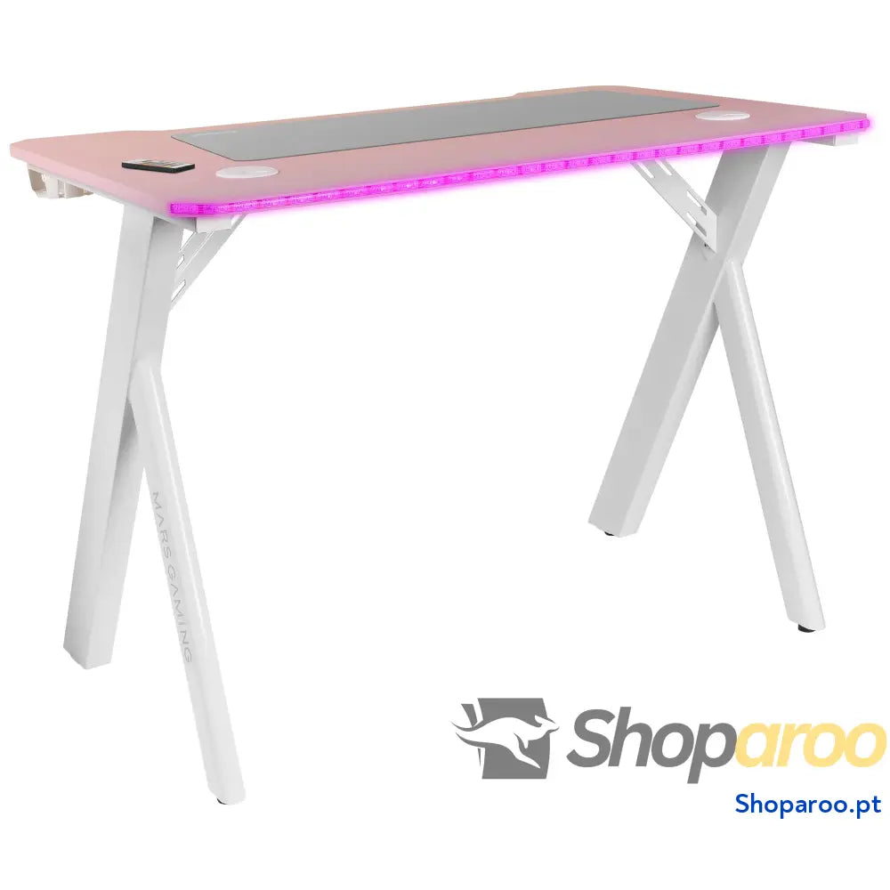 Mars Gaming MGD X160RGB Mesa de jogos ergonómica iluminação ARGB com comando fibra carbono tapete XXL suporte