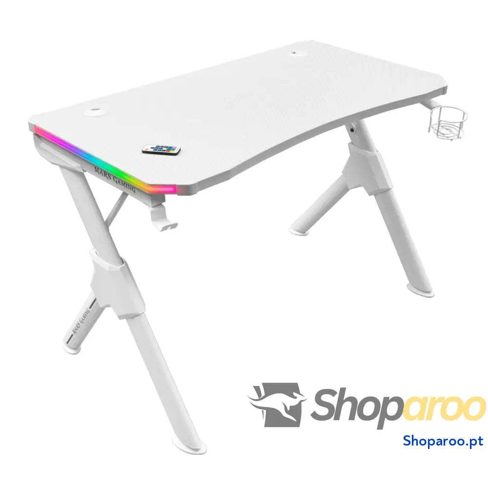 Mars Gaming MGD X160RGB Mesa de jogos ergonómica iluminação ARGB com comando fibra carbono tapete XXL suporte