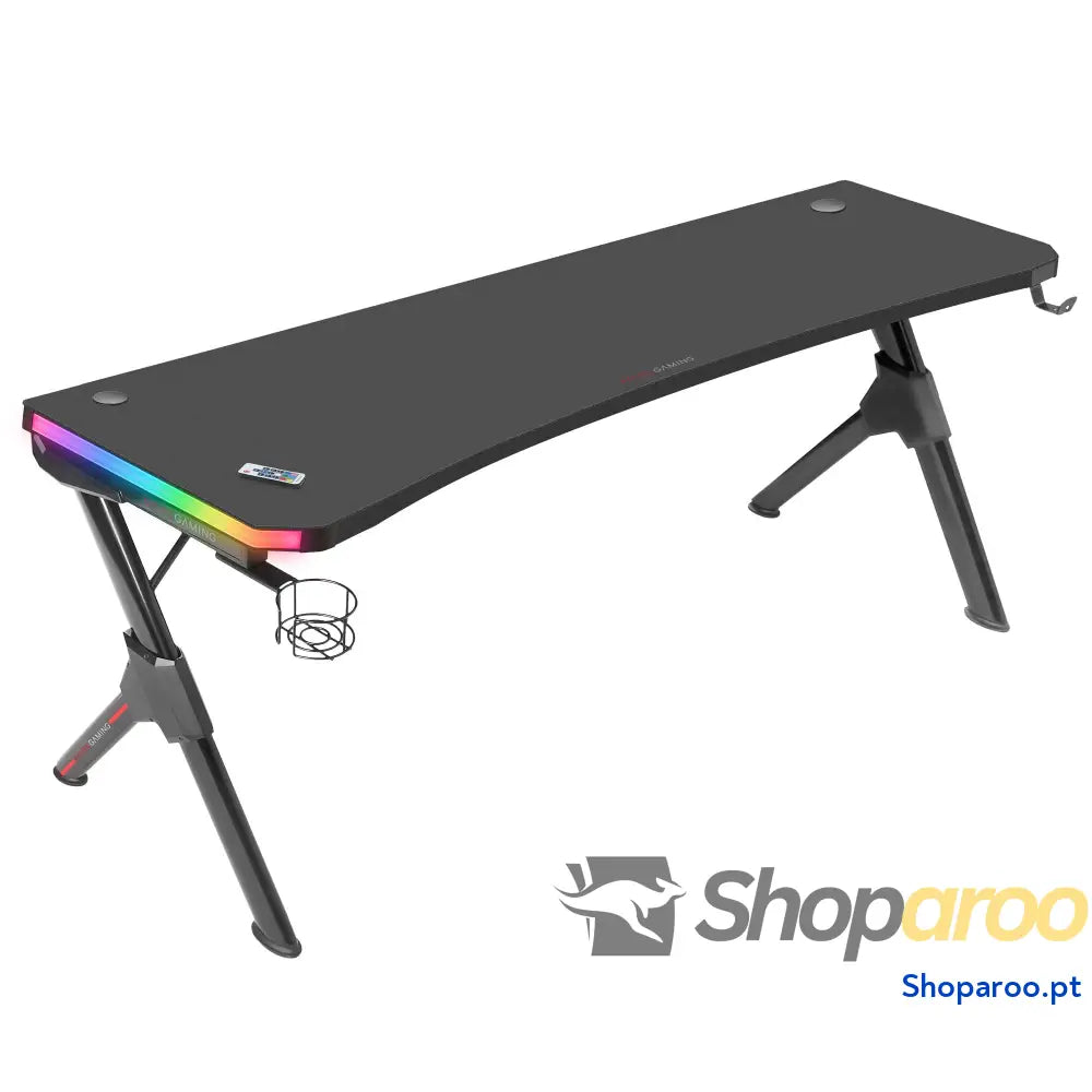 Mars Gaming MGD X160RGB Mesa de jogos ergonómica iluminação ARGB com comando fibra carbono tapete XXL suporte