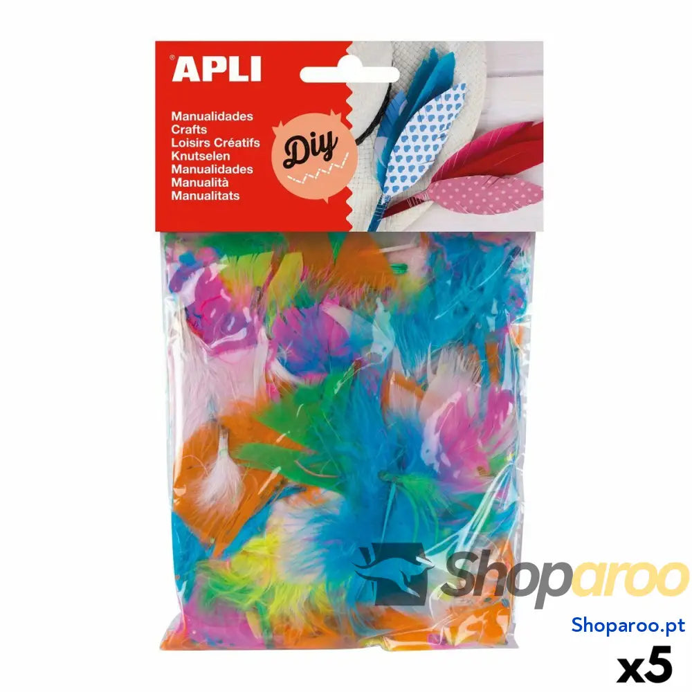 Material para Trabalhos Manuais Apli Plumas Multicolor 14 g (5 Unidades)