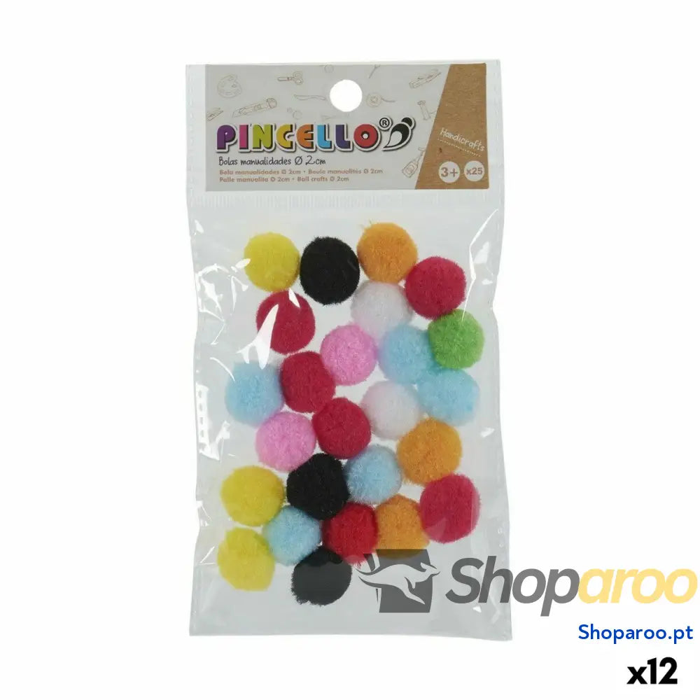Material para Trabalhos Manuais Pincello Bolas Multicolor Ø 2 cm 12 Unidades