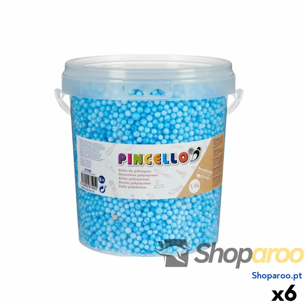 Material para Trabalhos Manuais Pincello POLIESPAN-AZ 13,5 x 14 x 14 cm Bolas 6 Unidades