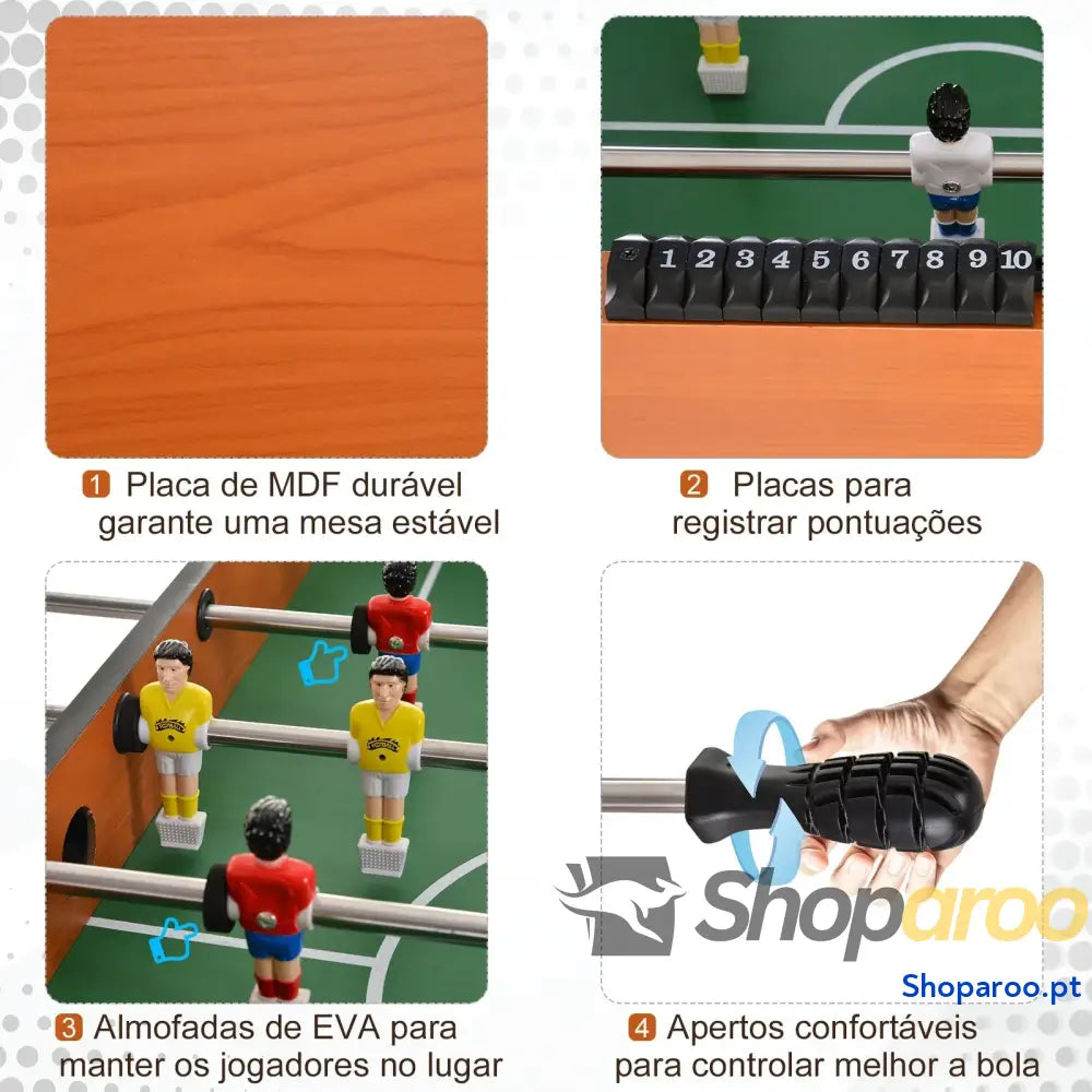 Matraquilho Profissional para Crianças e Adultos Mesa de com 8 Barras 2 Bolas 122x61x80,7 cm Madeira