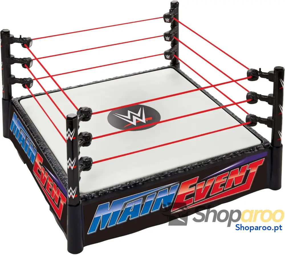Mattel WWE Ring de superestrelas com autocolantes Main Event e RAW tapete molas cordas elásticas esticadas JDJ20