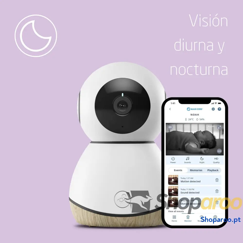 Maxi Cosi See câmara de vigilância para bebés wi fi interior monitor com visão noturna HD vídeo e áudio sensor