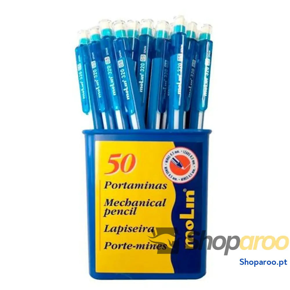 Mechanical pencil set Molin Azul 0,5 mm (50 Peças)