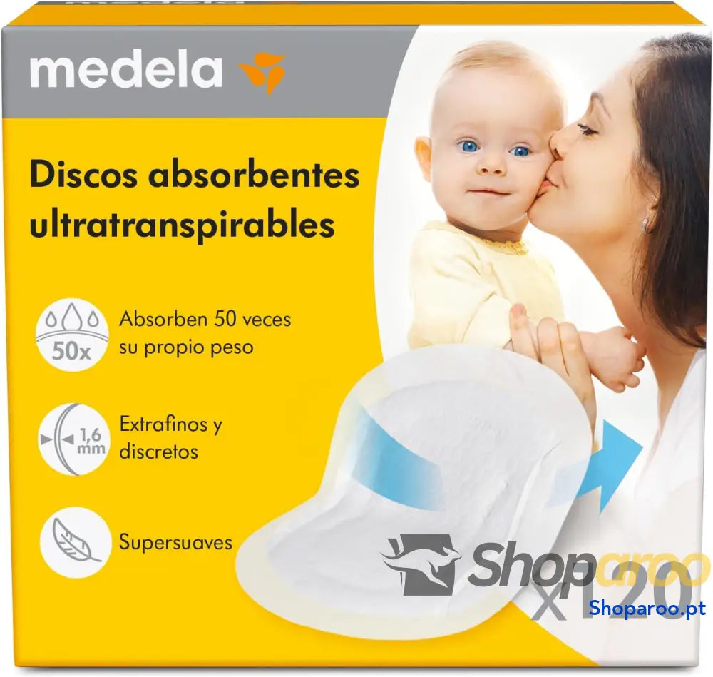 Medela discos absorventes respiráveis para amamentação design discreto uso confortável embalagem de 120 exclusivo