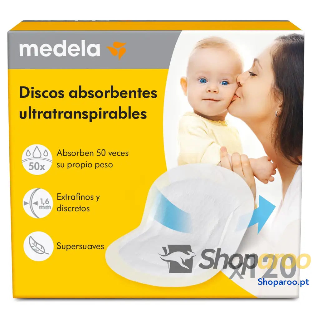 Medela discos absorventes respiráveis para amamentação design discreto uso confortável embalagem de 120 exclusivo