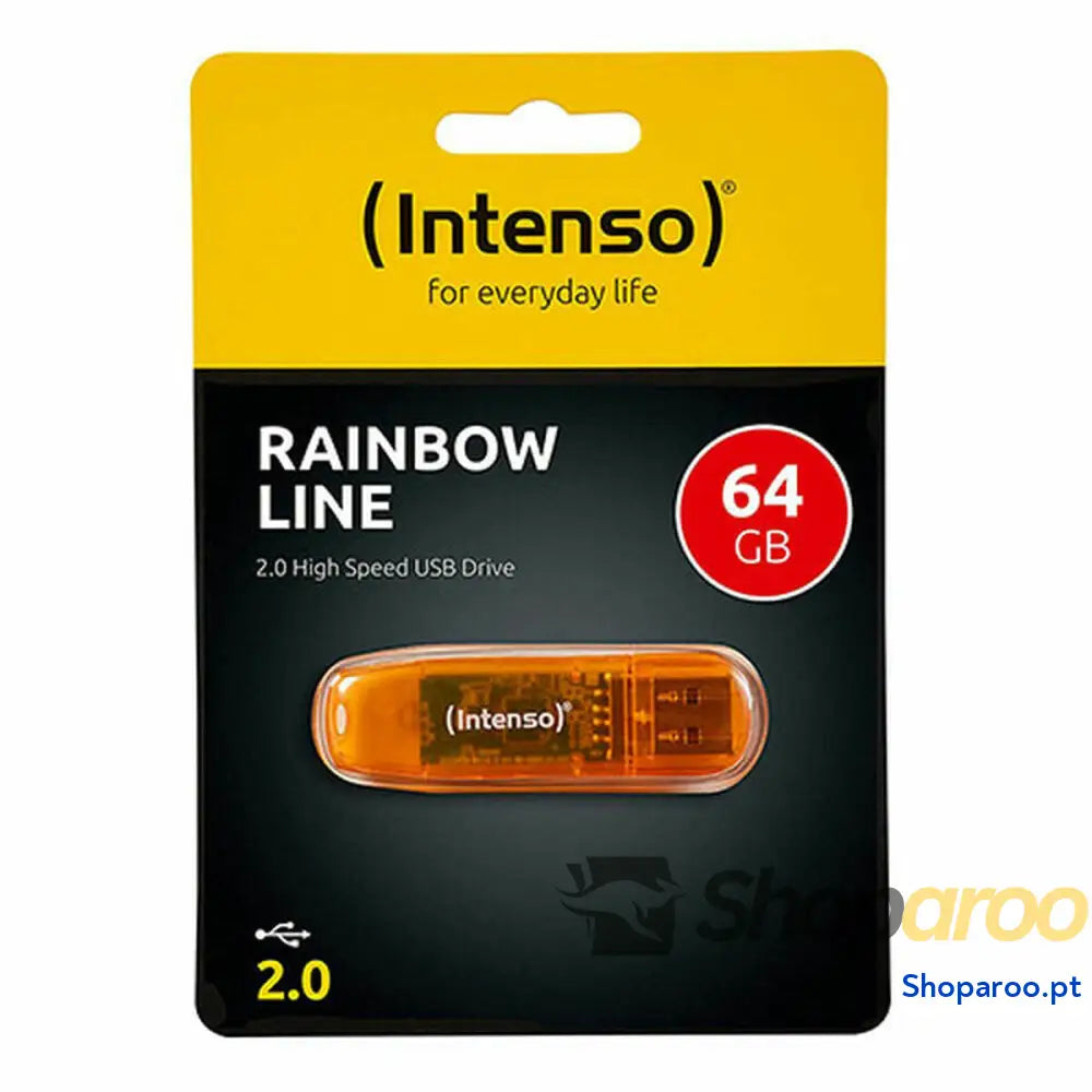 Memória USB INTENSO Rainbow Line 64 GB Laranja