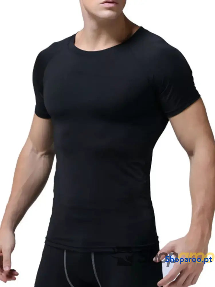 Men’s Full Size Round Neck Short Sleeve Active T-Shirt Plus