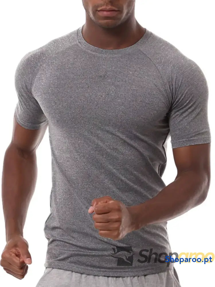 Men’s Full Size Round Neck Short Sleeve Active T-Shirt Plus