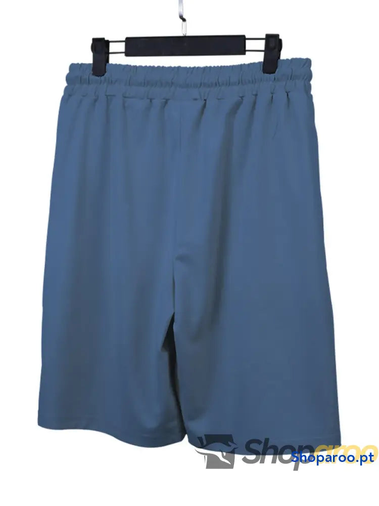 Men’s Full Size Round Neck Short Sleeve T-Shirt and Shorts Set Plus