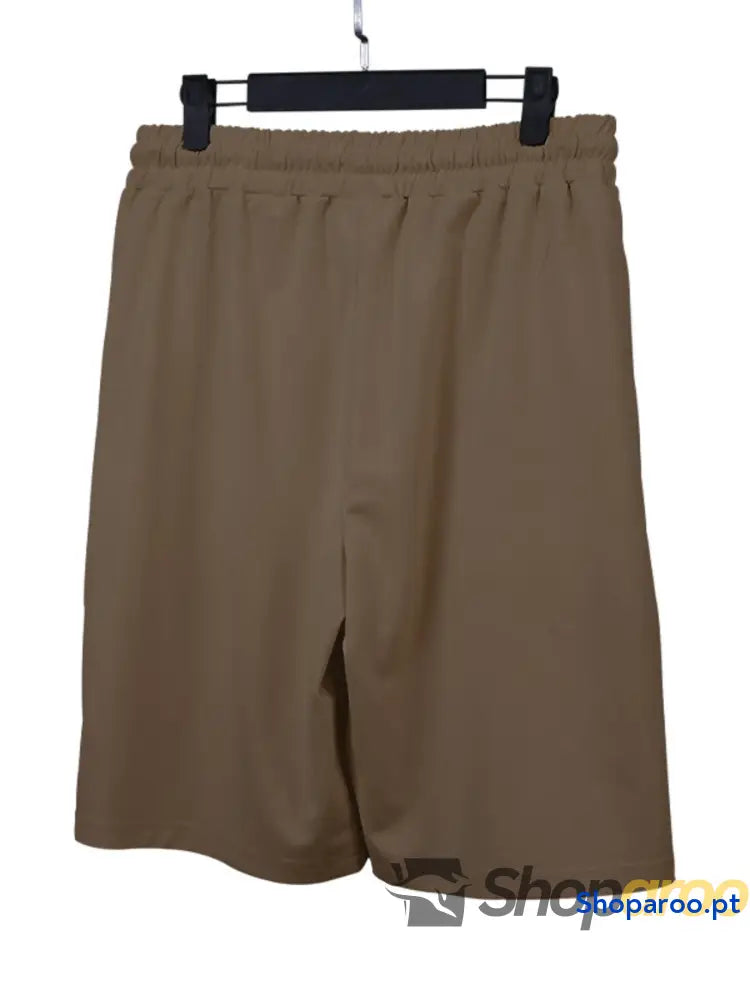 Men’s Full Size Round Neck Short Sleeve T-Shirt and Shorts Set Plus