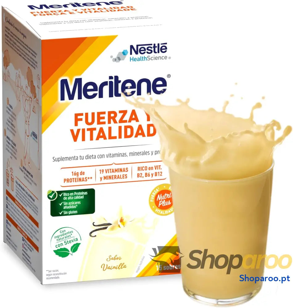 Meritene | Força e Vitalidade | Batidos Sabor Baunilha | para os seus músculos vitalidade si | Solução nutricional