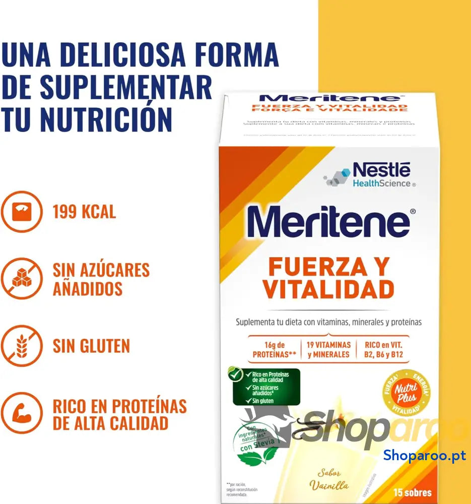 Meritene | Força e Vitalidade | Batidos Sabor Baunilha | para os seus músculos vitalidade si | Solução nutricional