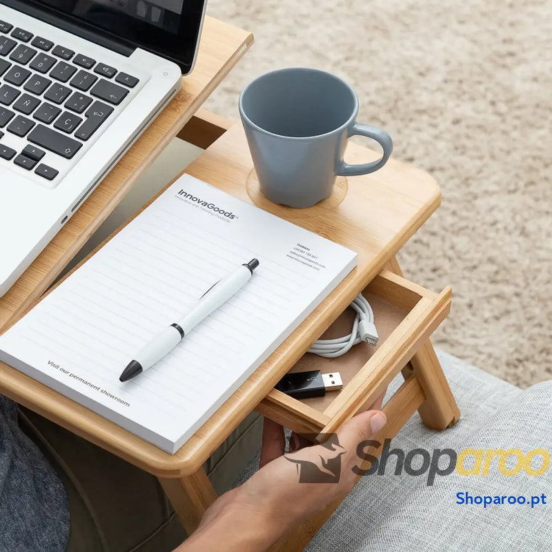 Mesa Auxiliar Dobrável de Bambu Lapwood InnovaGoods
