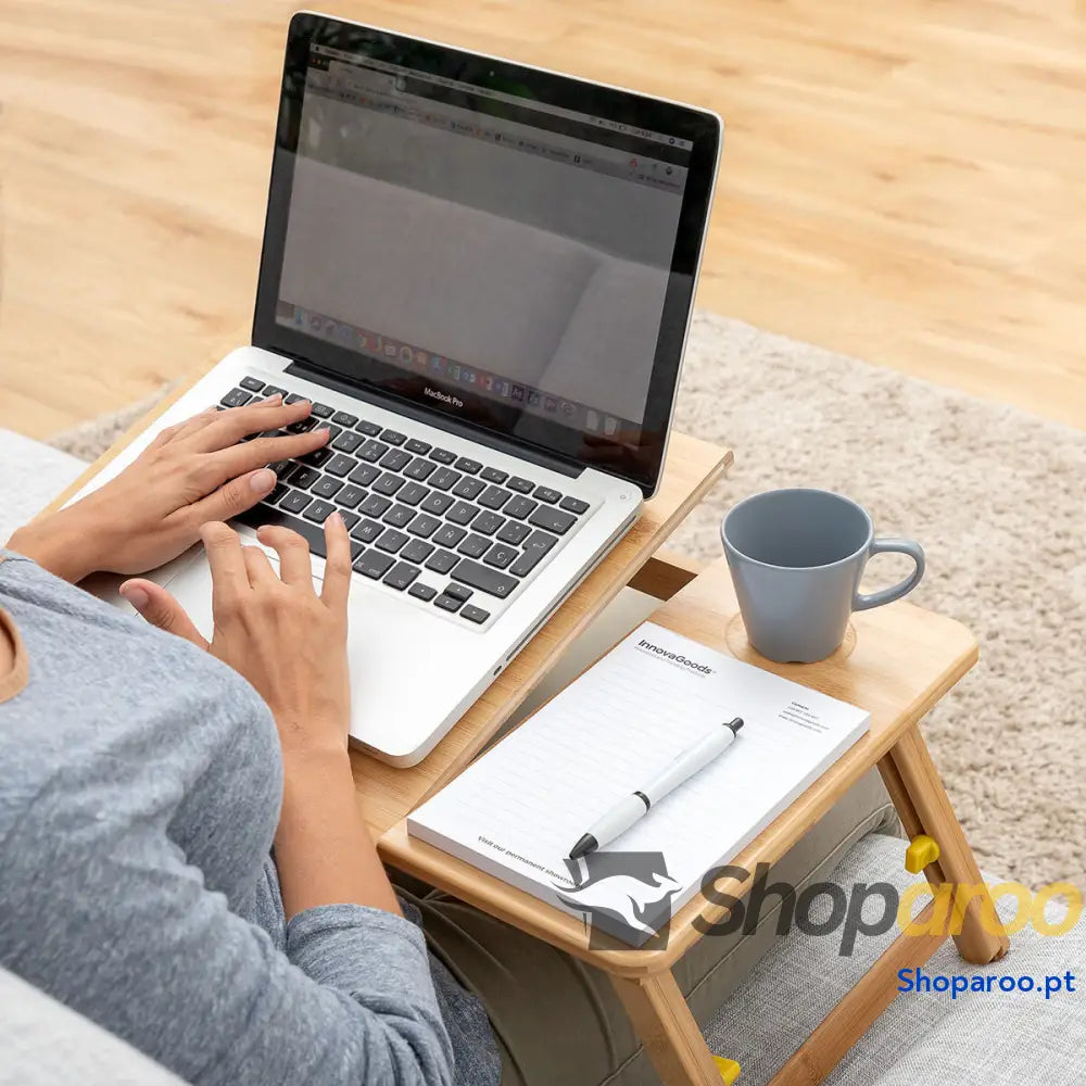 Mesa Auxiliar Dobrável de Bambu Lapwood InnovaGoods