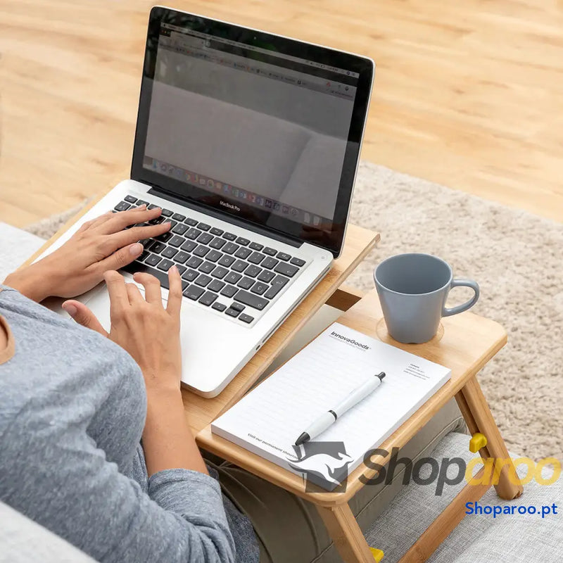 Mesa Auxiliar Dobrável de Bambu Lapwood InnovaGoods