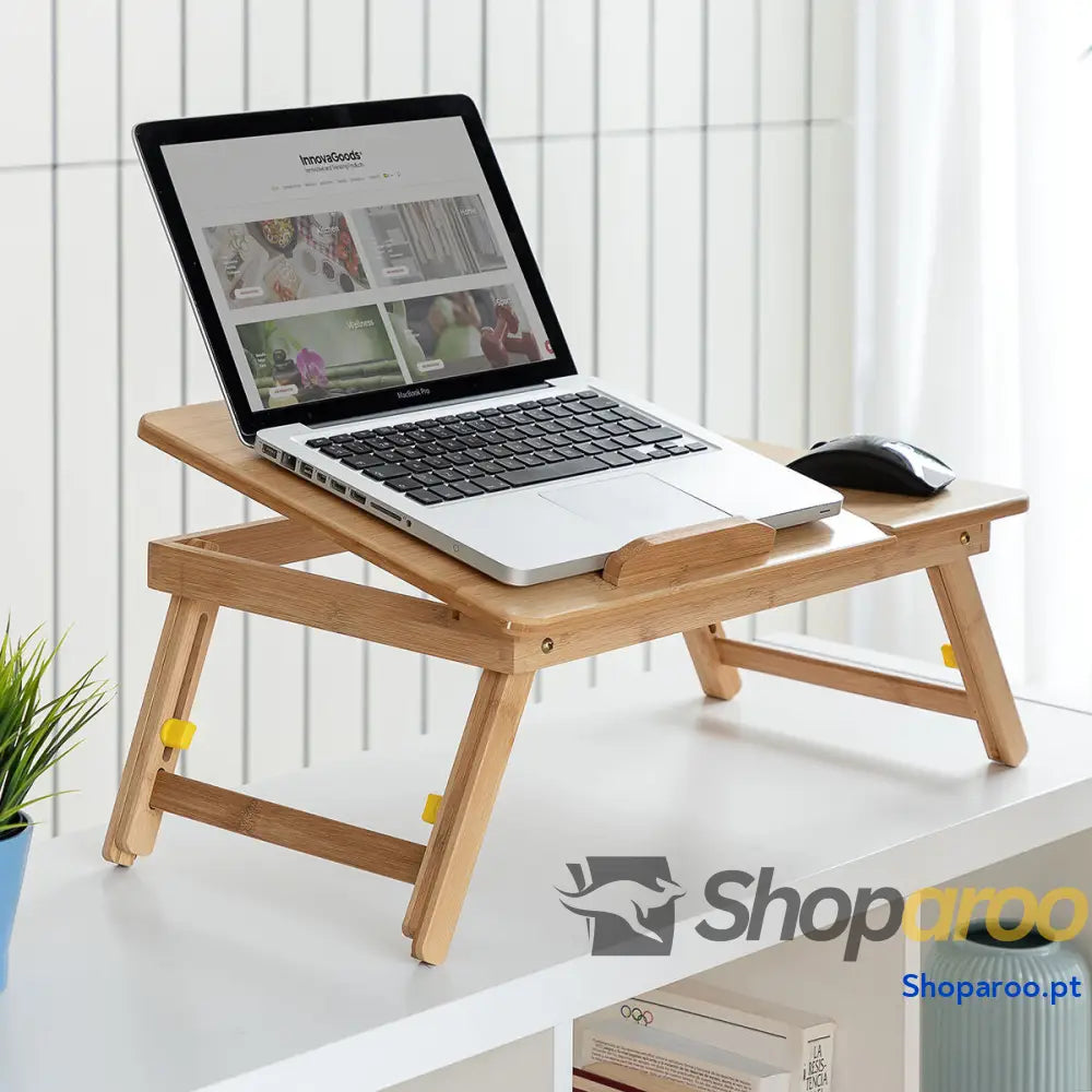 Mesa Auxiliar Dobrável de Bambu Lapwood InnovaGoods
