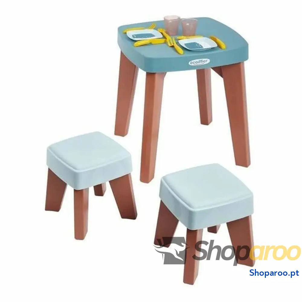 Mesa com 2 cadeiras Ecoiffier Plástico Multicolor (13 Peças)