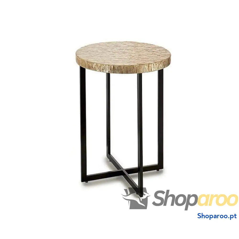 Mesa de apoio Bege Dourado Metal Branco Madrepérola 45 x 62 x 45	 cm