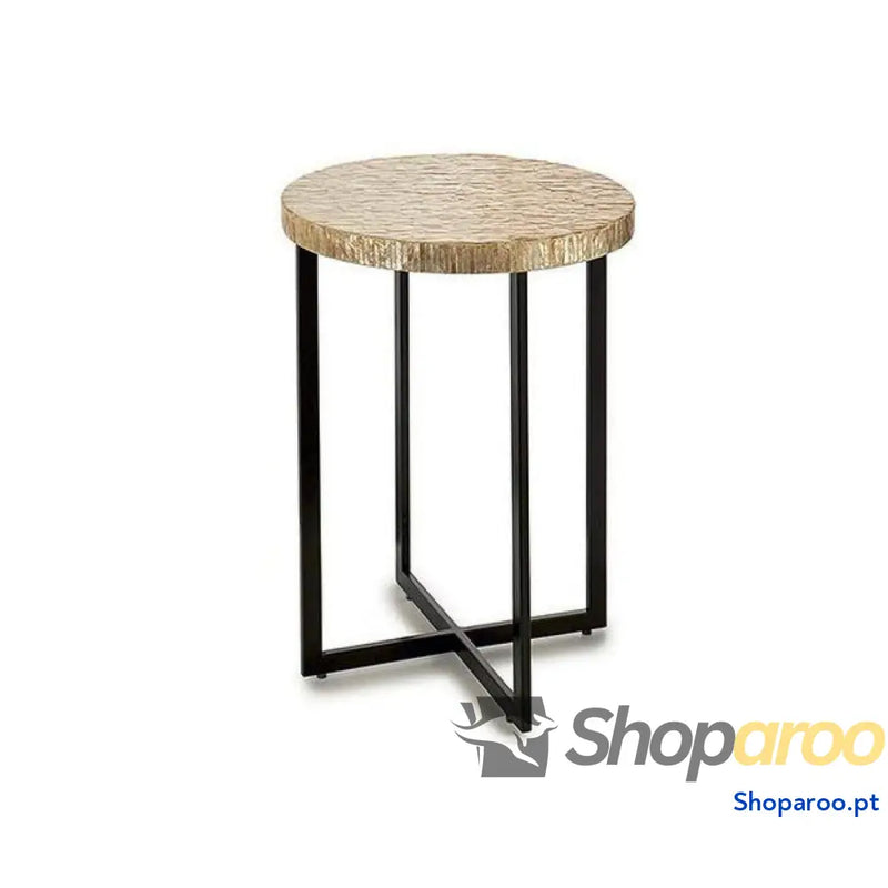 Mesa de apoio Bege Dourado Metal Branco Madrepérola 45 x 62 x 45	 cm