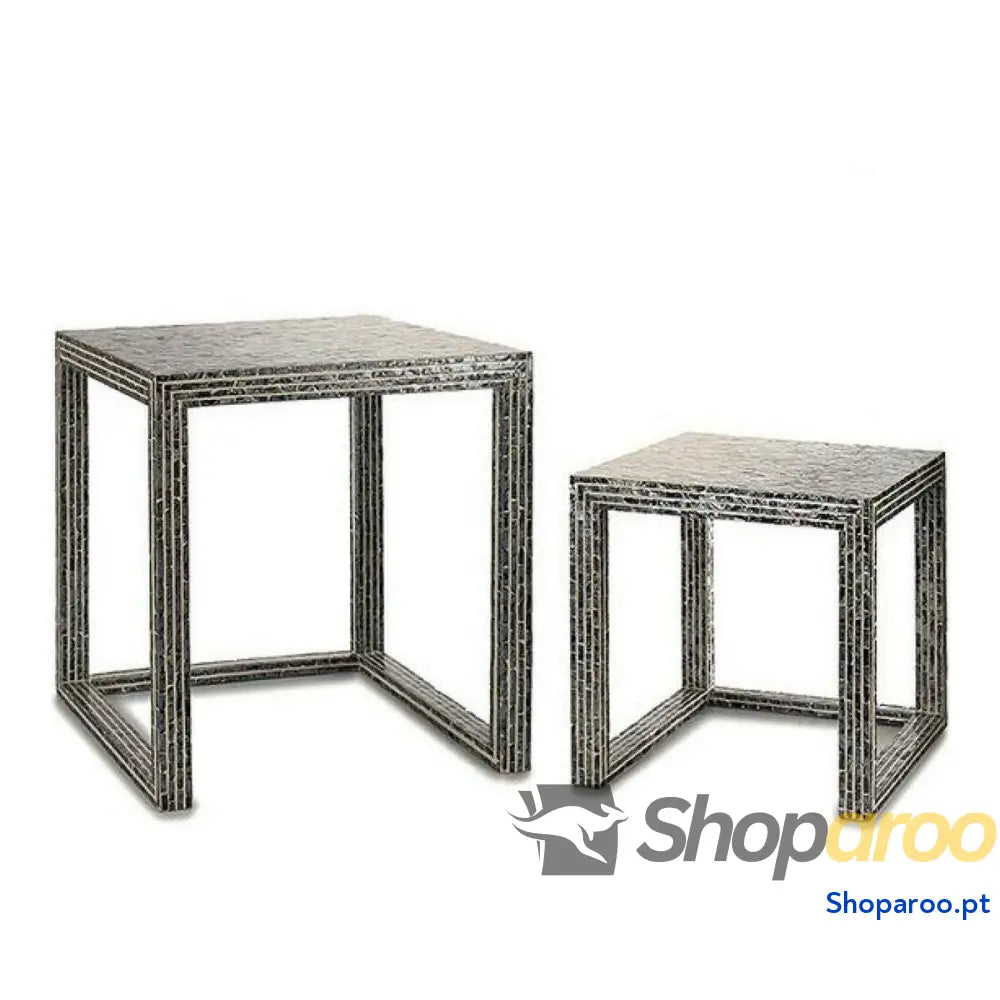 Mesa de apoio Cinzento Madrepérola Aglomerado (2 Peças)