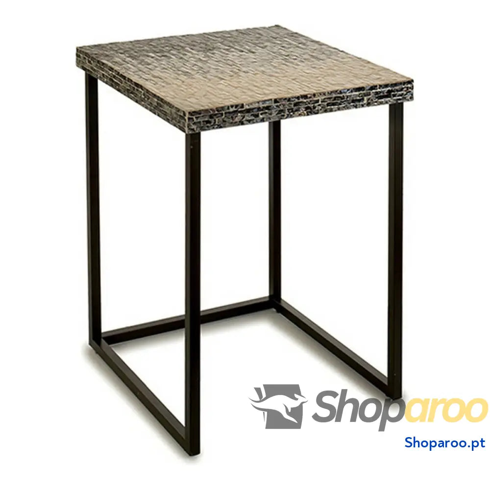 Mesa de apoio Cinzento Metal Madrepérola Aglomerado (47 x 62 x 47 cm)