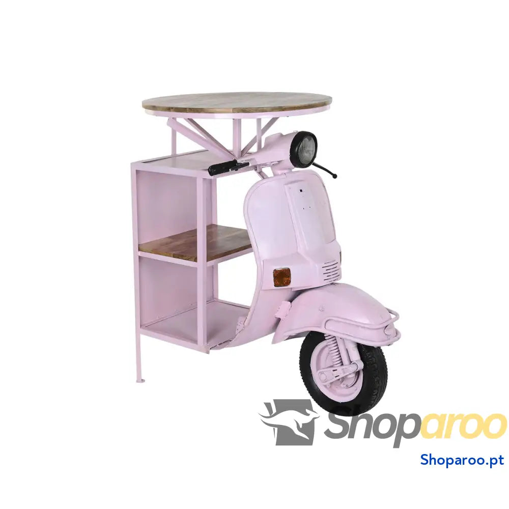 Mesa de apoio DKD Home Decor Rosa Claro Ferro Madeira de mangueira 116 x 72 x 110 cm
