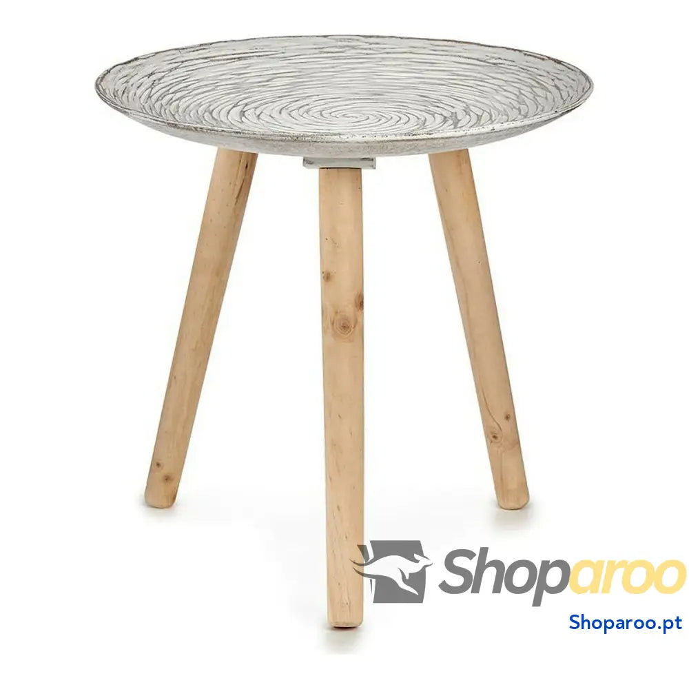 Mesa de apoio Espirais 40 x 39 x 40 cm Madeira Castanho Branco