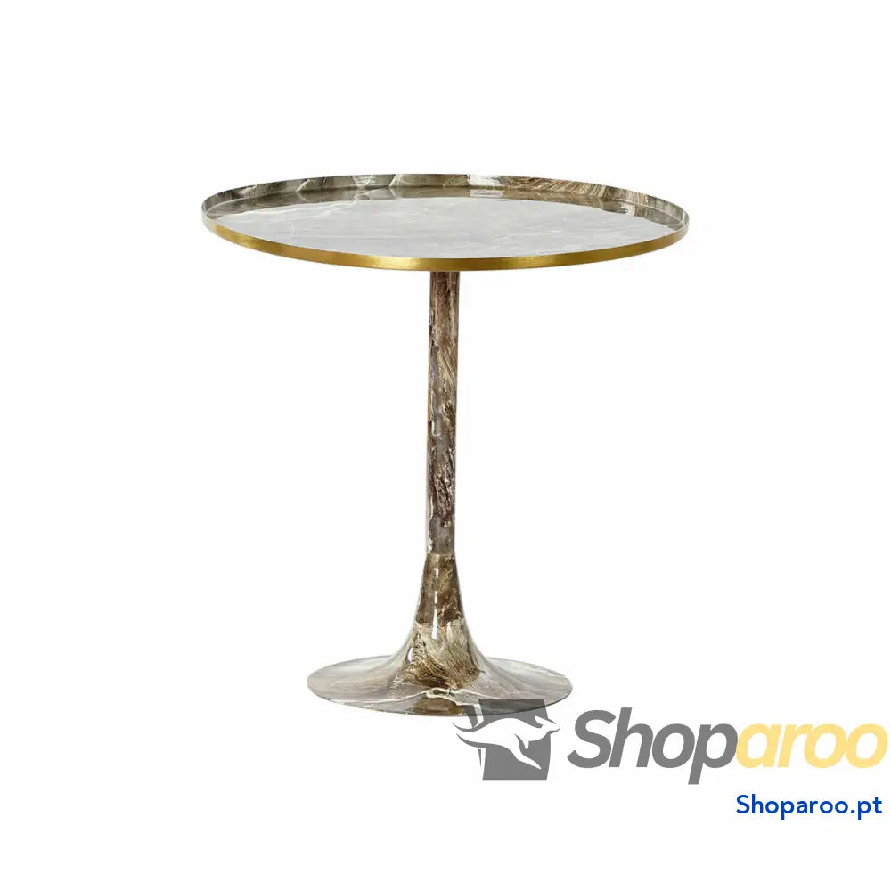 Mesa de Apoio Pequena DKD Home Decor Castanho Dourado 51 x cm