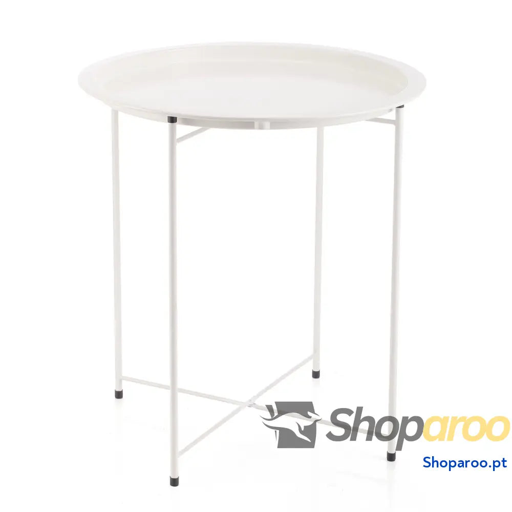 Mesa de apoio Vinthera Moa Aço 47 x 50 cm Branco Metal