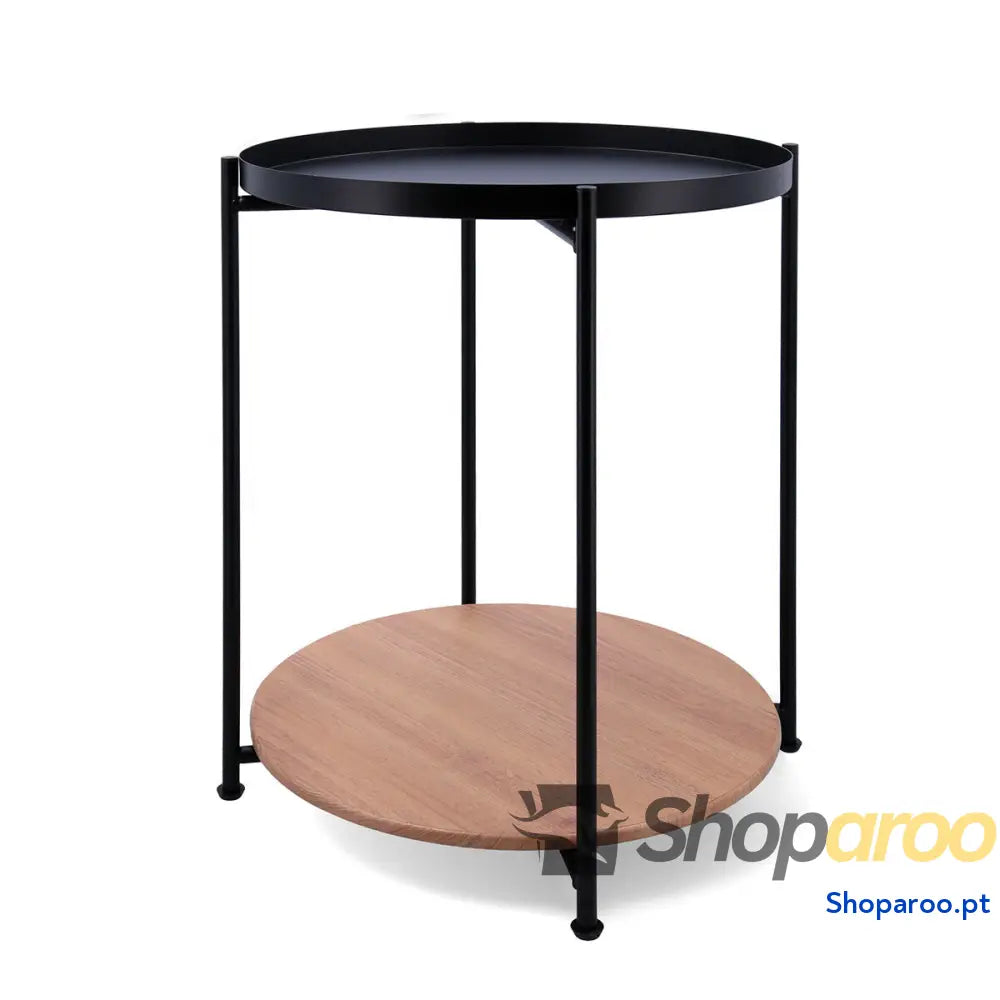 Mesa de apoio Vinthera Moa Aço Preto 42 x 42 x 52 cm
