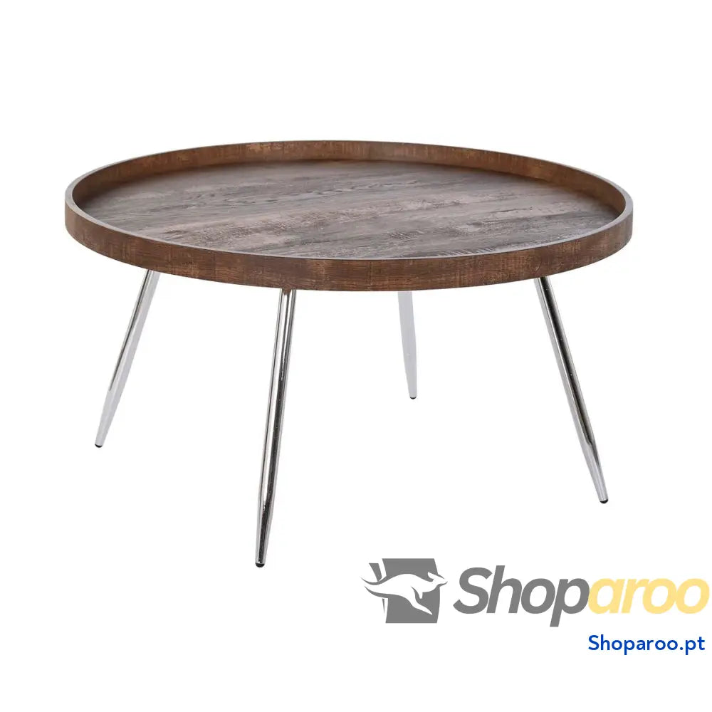 Mesa de Centro DKD Home Decor Castanho Prateado Metal Aço Madeira MDF 30 x 40 cm 78 x 78 x 41,5 cm