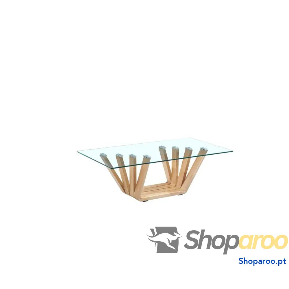 Mesa de Centro DKD Home Decor Cristal Nogueira (130 x 70 x 42 cm)