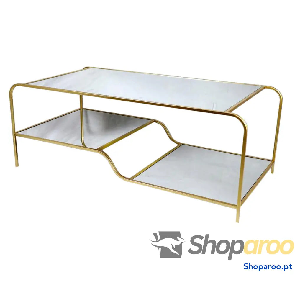 Mesa de Centro DKD Home Decor Glamour Dourado Metal Espelho 120 x 60 x 45 cm