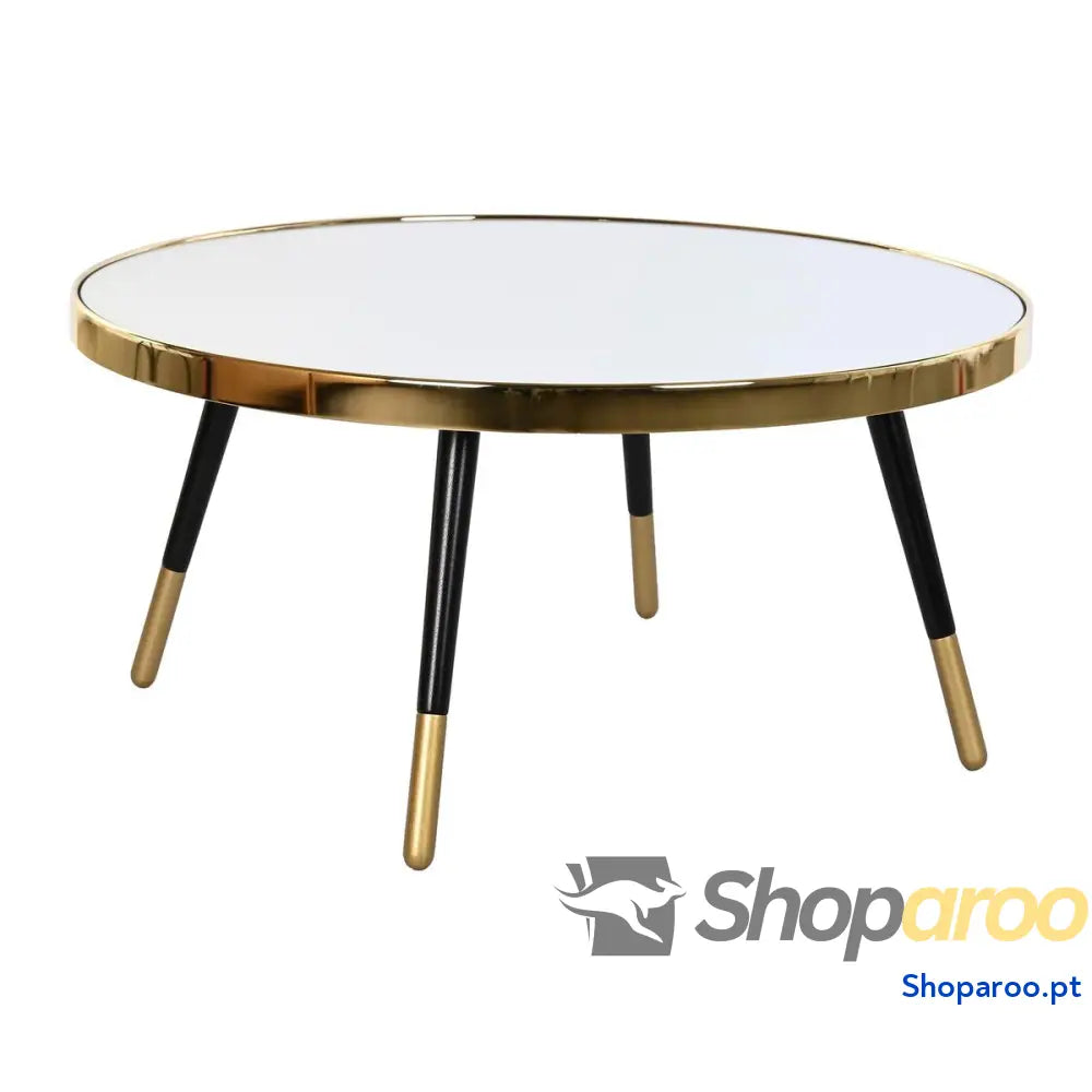 Mesa de Centro DKD Home Decor Glamour Dourado Prateado Aço Espelho 82,5 x 82,5 x 40 cm