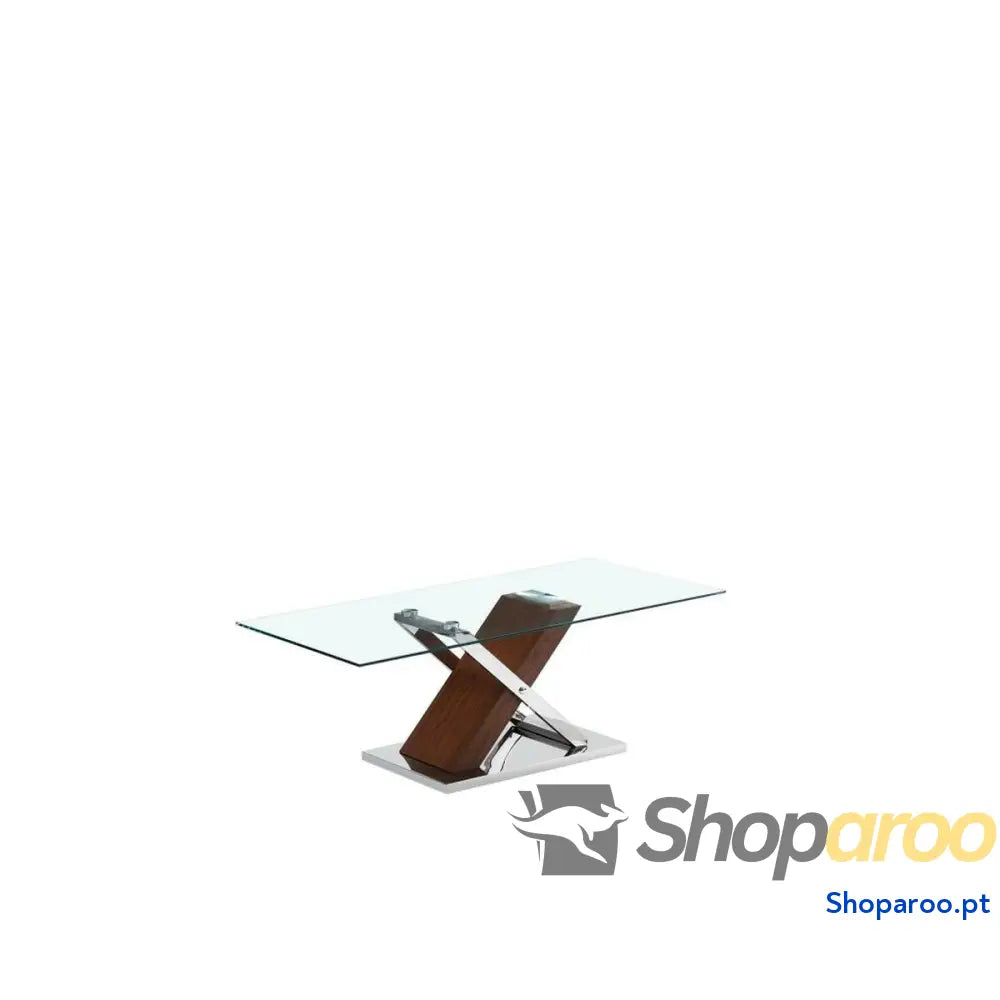 Mesa de Centro DKD Home Decor Prateado Castanho Aço Catanho escuro 120 x 60 x 42 cm Madeira MDF